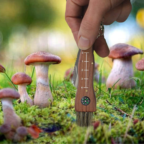 Mushroom Knife with Brush and Foraging Bag Kit, Folding Gardening Knife for Pruning, Foraging Knife with Belt Pouch & Sharpener, Harvest knifes fo...