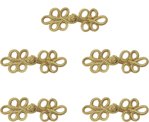 5 Pairs Chinese Knots Frog Buttons Closure Sewing Fasteners Polyester Vintage Closure for Sweater Cloak Coats Scarf Cardigan Costumes Outfit Craft...