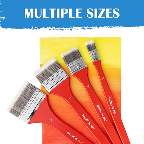 Falling in Art Flat Paddle Paint Brush with Long Handle, Large Scale Brush for Oil and Acrylic Paints, 2 Inch...