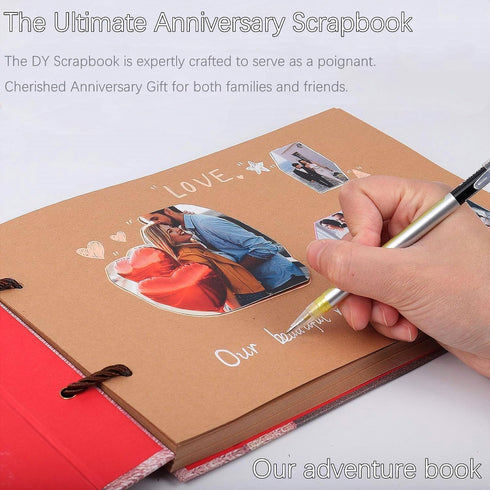 Our Adventure Book Diary Photo Scrapbook, Color cover, Retro Style Travel Souvenir Inspired by 'Up', Ideal for Photos, Gift for Couples Anniversar...
