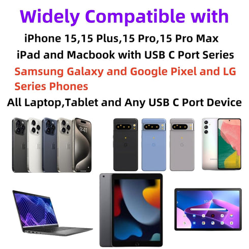 15 ft USB C Cable, C to C Cable Fast Charging (2 Pack),60W(20V,3A) Compatible with iPhone 15/15 Pro/15 Plus/15 Pro Max, iPad Mini 6/ Pro 2021, Mac...