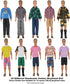 32Pcs Doll Clothes and Accessories for 12 Inch Boy Dolls Include 20 Different Wear Clothes Shirt Jeans Beach Shorts 4 Pairs of Shoes, Glasses, Ear...