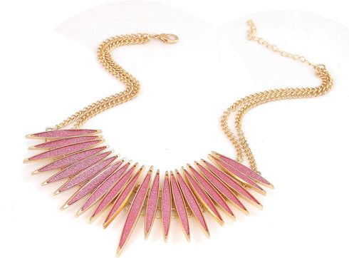 MOLOCH Sparkling Druzy Leaf Choker Necklace Fashion Gold-Tone Collar Necklace Bib Statement Chunky Tribal Necklace Woman Jewelry...