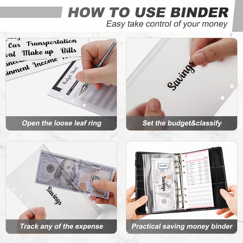 Onlyesh Budget Binder, Budget Binder with Zipper Envelopes, Cash Envelopes for Budgeting, Money Organizer for Cash, 28Pcs Budget Binder with Cash ...