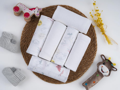 6 Pack Muslin Squares, Muslin Swaddle Blankets- Burb Cloths for Newborn - Baby Blanket, Baby Wrap for Boys & Girls -Absorbent & Breathable and Ide...