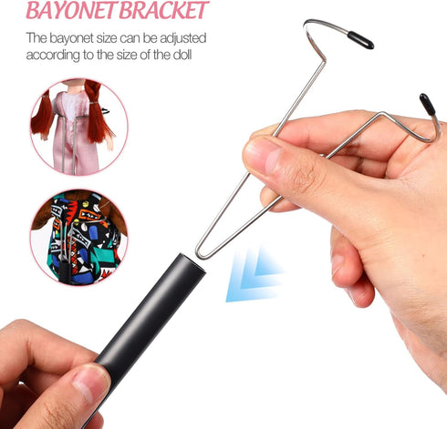 Toyvian 9 Inch Doll 2 Pcs Doll Support Stand Black Doll Brackets Doll Holder Figures Adjustable Display Rack Action Figure Stand Doll Rack Display...