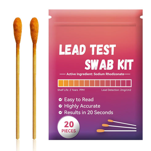 Lead Test Kit (20 Pcs Lead Check Swabs) Results in 20-Seconds by Using Water Only, No White Vinegar Required. Lead Test Strips for Home, Paints, D...