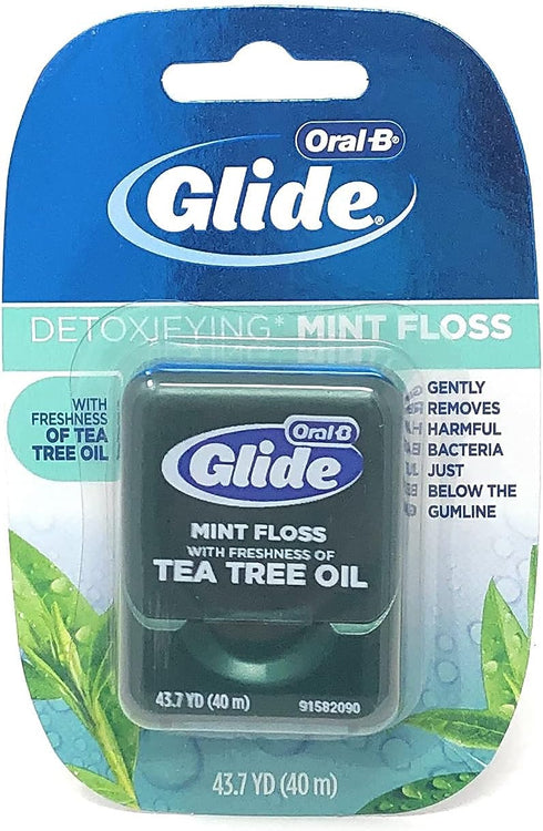 Oral-B Glide Mint Dental Floss with The Freshness of Tea Tree Oil 40m (Pack of 6)...