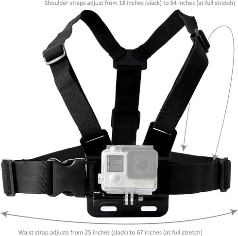 ACUVAR Chest Mount Strap Harness Chesty Body Mount Compatible with GoPro Hero 12, 11, 10, 9, 8, 7, 6, 5, 4, Session, 3+, 3, 2, 1, Max, Hero (2018)...