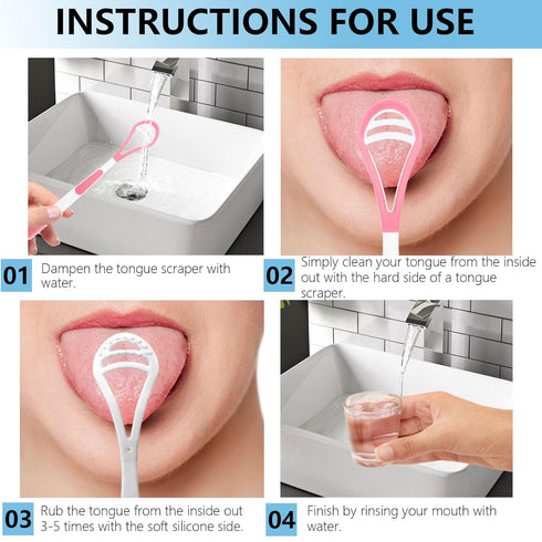 5 Pcs Tongue Scraper Tongue Brush, Scraper Handle Tongue Cleaners Brush to Help Resist Bad Breath and Freshen The Breath, Great for Adult Kids Rem...