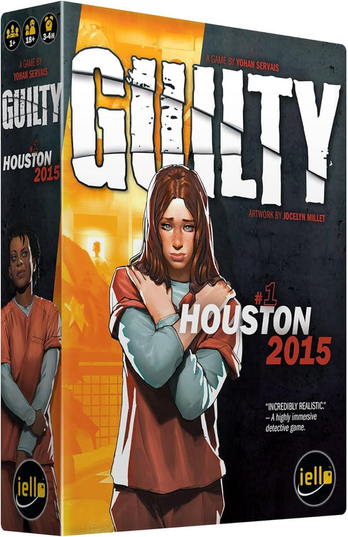 IELLO: Guilty: Houston 2015 - Cooperative Board Game, Deduction, Murder Investigation at County Prison, Ages 18+, 1-99 Players, 180-240 Min...