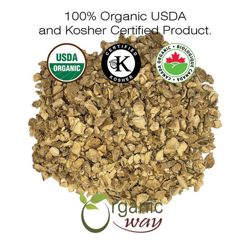 Organic Way Premium Dried Ginger Root Cut & Sifted (Zingiber officinale) - Organic & Kosher Certified | Raw, Vegan, Non GMO & Gluten Free | USDA C...