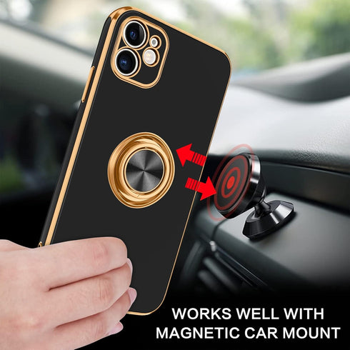 BENTOBEN iPhone 11 Case with 360° Ring Holder, Shockproof Slim Kickstand Magnetic Support Car Mount Women Men Non-Slip Protective Phone Case for i...