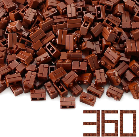 Feleph 360 Pieces 1x2 Masonry Profile Bricks Building Blocks for Wall Parts and Pieces Diverse Bulk Toy Set Compatible with Major Brands (Reddish ...