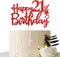 Red Glitter Happy 21st Birthday Cake Topper - 21Sign Cake Topper - Cheers to 21 Years Party Supplies - 21st Birthday Party Decorations...