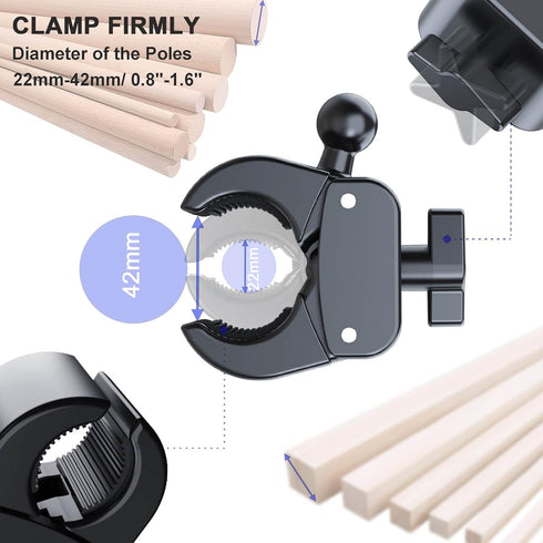 Tablet Phone Mount with Clamp, Timewall Universal iPad iPhone Holder Stand for Spin Bike, Stationary Exercise Bicycle, Treadmill, Elliptical, Mic ...