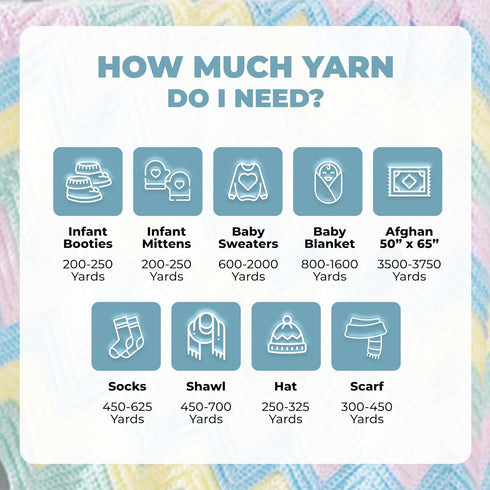 Mary Maxim Baby’s Best Lavender Yarn for Crocheting and Knitting, Lightweight Size 2 Yarn for Baby Blankets, Afghans and Clothing, Soft Acrylic Ny...