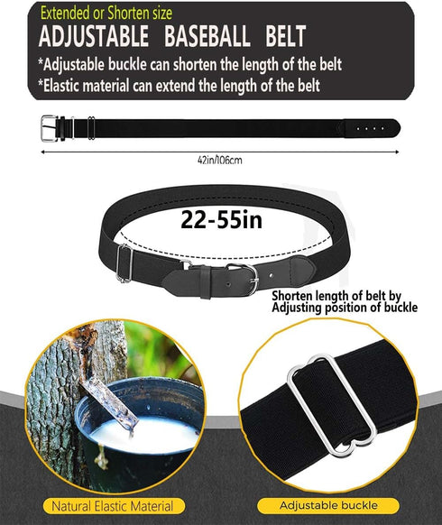 Baseball/Softball Belt -Ajustable Size Uniform Belt for Men Kid Youth...