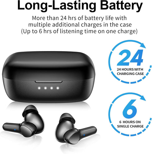 Wireless Earbuds,Bluetooth 5.3 Ear buds Immersive Sound Hi-Fi Stereo IPX8 Waterproof Headsets Premium Deep Bass Headphones with 4 Mics Call Noise ...
