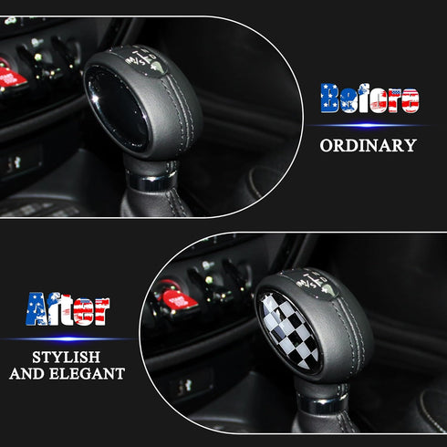 TOMALL Car Gear Shift Knob Cover Compatible with Mini Cooper/Cooper S Clubman F54 F56 Hardtop F55 Hardtop 4-Door Convertible F57 Auto Shift Gear C...