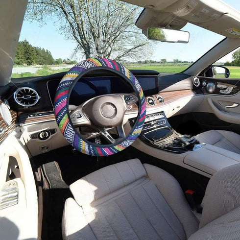 Small Size 13 3/4 13.5 14 Inch Car Steering Wheel Cover for Toyota Prius Honda Civic Chevy Malibu Kia Boho Style...