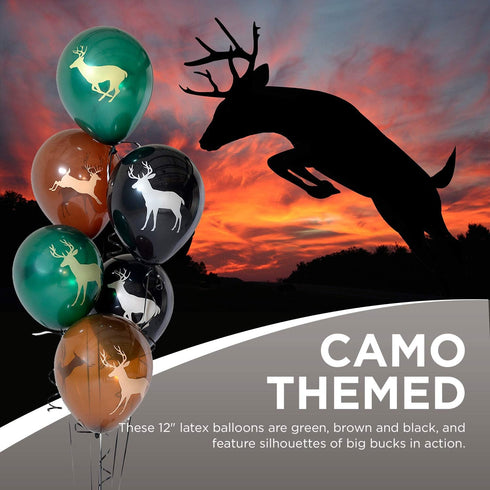 Havercamp Next Camo Party Bucks Latex Balloons | 6 Count | Great for Hunter Themed Party, Camouflage Motif, Birthday Event, Graduation Party, Fath...