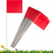 Marking Flags Marker Flags for Lawn 50 Pack, IKAYAS 4 * 5 * 15 Inch Red PVC Small Yard Flags Yard Marking Flags Lawn Flags, Garden Flags, Survey F...