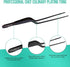 O'Creme Culinary Stainless Steel Tweezer Tongs Set of 2 - One 10 Inch Straight and One 8 Inch Offset (Silver)...