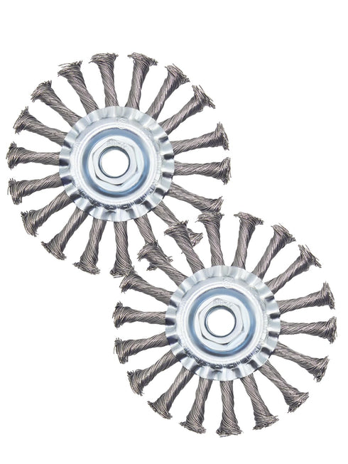 Knotted Wire Wheel Brush 4.5in 5/8-11 Threads Arbor for 4-1/2" Angle Grinder - 2pcs...