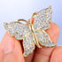 EVER FAITH Gold-Tone Austrian Crystal Dazzling Double Layer Wing Butterfly Brooch Pin Clear...
