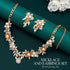 Unicra Gold Crystal Bridal Wedding Jewelry Set Pearl Necklace Earrings Sets Rhinestone Formal Costume Jewelry for Women and Brides...