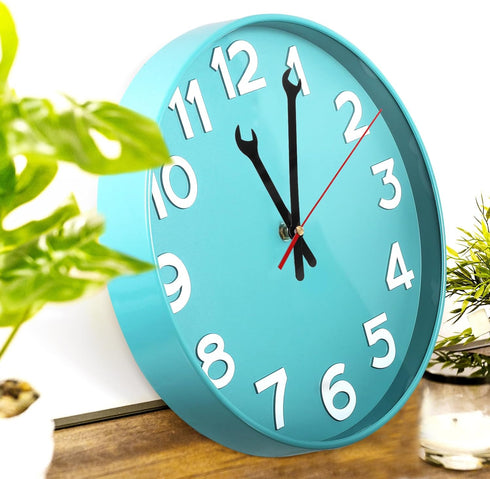 Wall Clock Mechanism Replacement: Creative Wrench Shpaed Clock Hands and Motor Kit - Clock Parts Battery Operated Kit DIY Clock Making Kit (Black)...