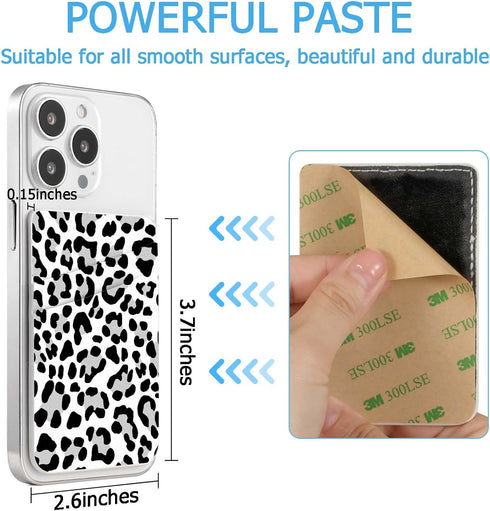 Leather Phone Card Holder Phone Wallet, Stick Back Phone Wallet Sticker Stylish Phone Case Credit Card Holder, Suitable for iPhone, Samsung, Andro...