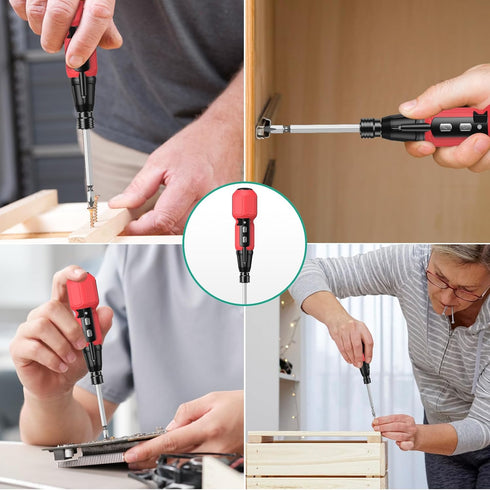 ORIA Cordless Electric Screwdriver, Rechargeable Power Screwdriver, Mini Electric Repair Tool Kit with LED Lights, USB Cable, Bits Holder, for Pho...