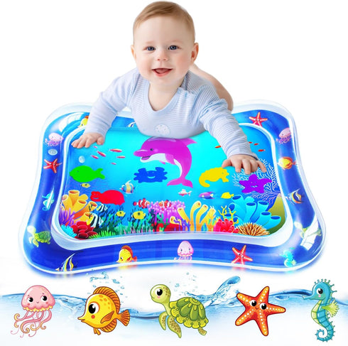 ZMLM Baby Tummy-Time Water Mat: Infant Baby Toy Gift Activity Play Mat Inflatable Sensory Playmat Babies Belly Time Pat Indoor Small Pad for 3 6 9...