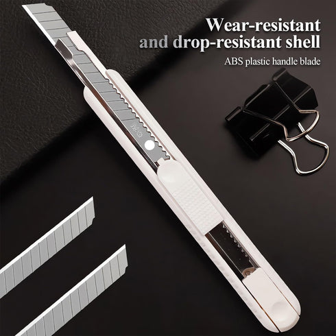 M&G 4 Pack Box Cutter Retractable, Utility Knife 9mm Wide Snap-Off Blades, Extended Razor Knife Box Opener for Cutting Carboard Wrapping, School H...