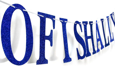 Ofishally Ours Banner, Fishing Adoption Banner, Ofishally Ours Themed Family Party Decor, Welcome Home, Home Party Supply Blue Glitter...