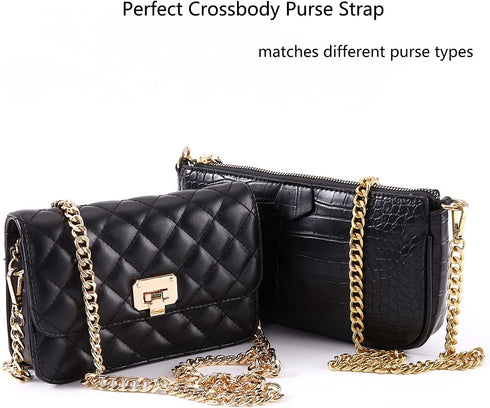 47'' Light Metal Crossbody Purse Chain Straps Replacement for Bag Handbag (Black)...