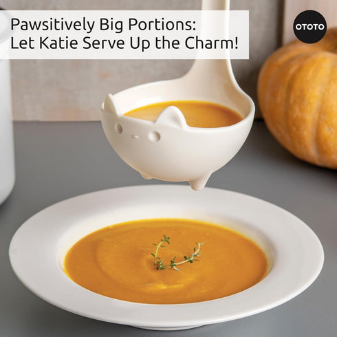 NEW!! Katie Cat Soup Ladle by OTOTO - White Cat, Cooking Gifts, Gifts for Cat Lovers - Cat Gift, Cute Kitchen Accessories, Funny Kitchen Gadgets, ...