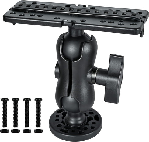 Fish Finder Mount Base, Universal 360° Rotation Ball-Mount Fish Finder Bracket, Nylon & Stainless Steel Electronic Fish Finder Holder for Marine B...