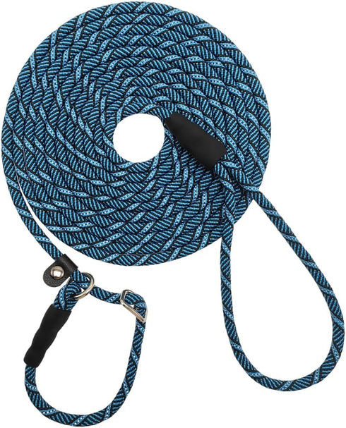 Reflective Long Dog Leash Slip Lead, No-Choking 12FT/20FT/30FT/50FT Rope Training Lead for Medium Dogs Small Puppy Pets Behavior Active Playing Bl...