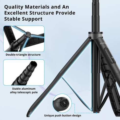 ATUMTEK 51" Selfie Stick Tripod, All in One Extendable Phone Tripod Stand with Bluetooth Remote 360° Rotation for iPhone and Android Phone Selfies...