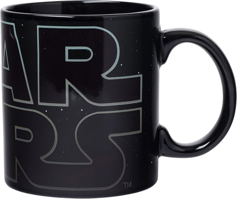 Silver Buffalo Star Wars Logo Heat Reveal Ceramic Coffee Mug Featuring Boba Fett, Yoda, Luke, C3PO, R2D2, Darth Vader, and Stormtrooper, 20-Ounces...
