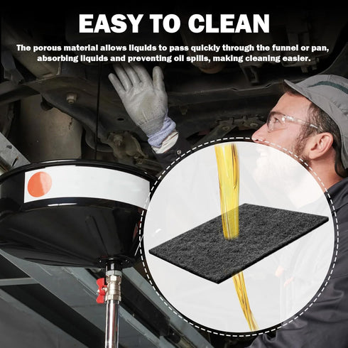 22" Oil Drain Splash Pad, No Splatter Pad, Square Oil Drains Anti Splash Oil Change Mat for Car Changing Oil Transmission Drain Pan, Black Heat-Re...