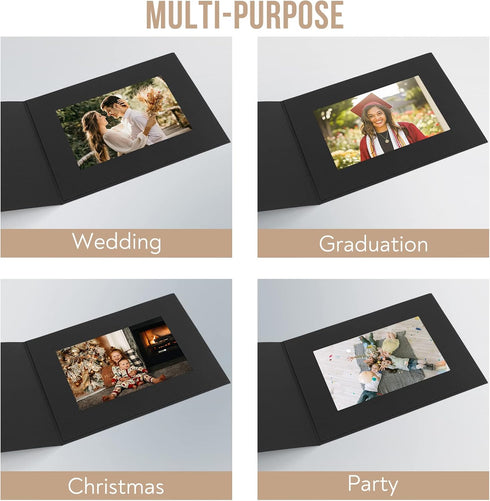 Golden State Art, Pack of 100, 4x6 or 6x4 Photo Folders, Cardboard Picture Frame, Paper Frame Cards, Greetings/Invitation Special Events: Graduati...
