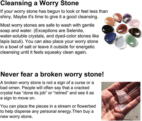 CrystalTears 4 PCS Thumb Worry Stone-Amethyst Rose Quartz Lapis Lazuli Tiger's Eye Healing Crystal Pocket Palm Stone...