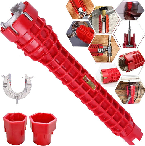 8-in-1 Faucet and Sink Installer, Multi-purpose Wrench Plumbing Tool, Sink Wrench for Toilet Bowl/Sink/Bathroom/Kitchen Plumbing and More Repair H...