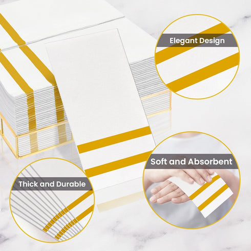 Napkins Disposable Guest Towels Linen-Feel Decorative Napkins Soft and Absorbent Dinner Paper Hand Towels for Bathroom Party Powder Room Hotel Fan...