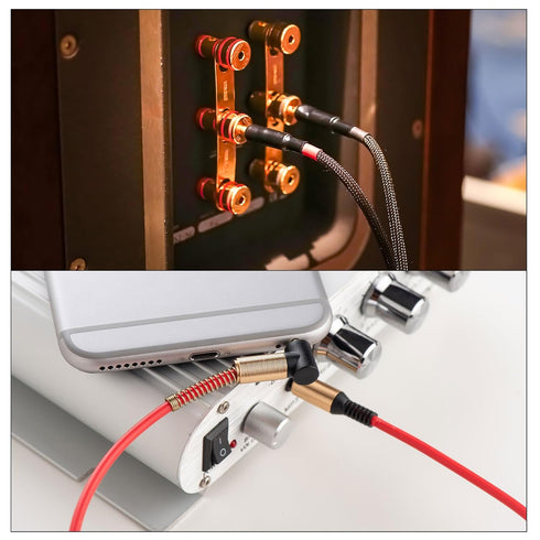 MECCANIXITY 3.5mm TRS Aux Cable Male to Male Auxiliary Audio HiFi Headphone Cord 3.3ft Nylon Braided for Phone Headphone Speaker Stereo Echo, Whit...