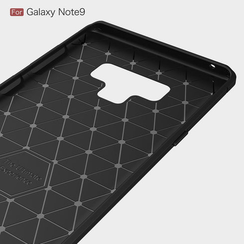 Compatible with Samsung Galaxy Note 9 Carbon Fiber Soft TPU Brushed Line Basic Phone Back Case Cover (Black)...